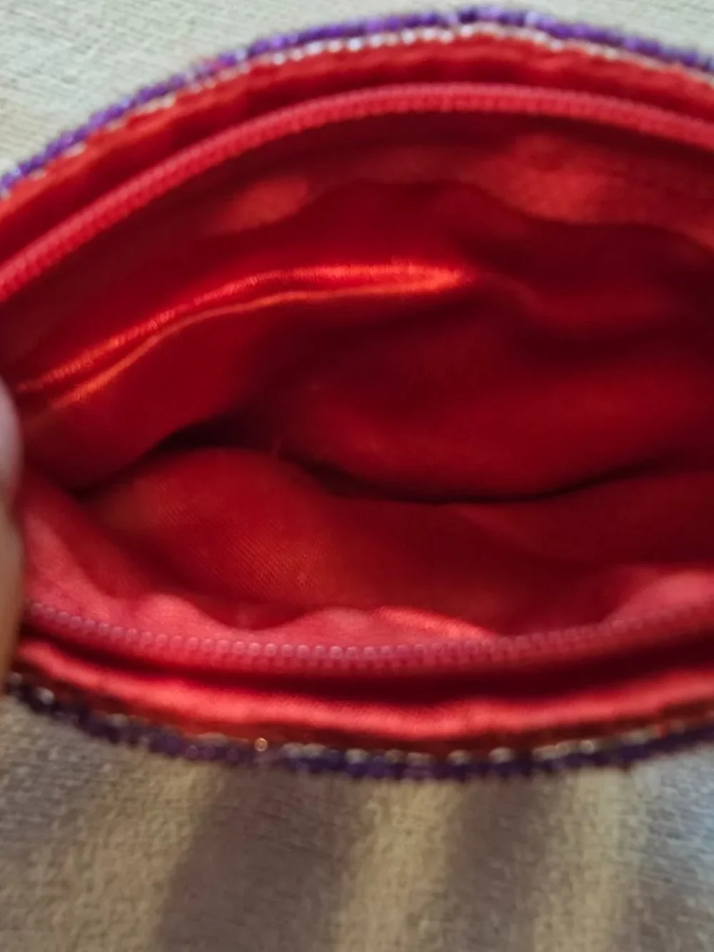 Vintage-Style Beaded Sun Hat Coin Purse - Red & Purple Red Hat Society Theme